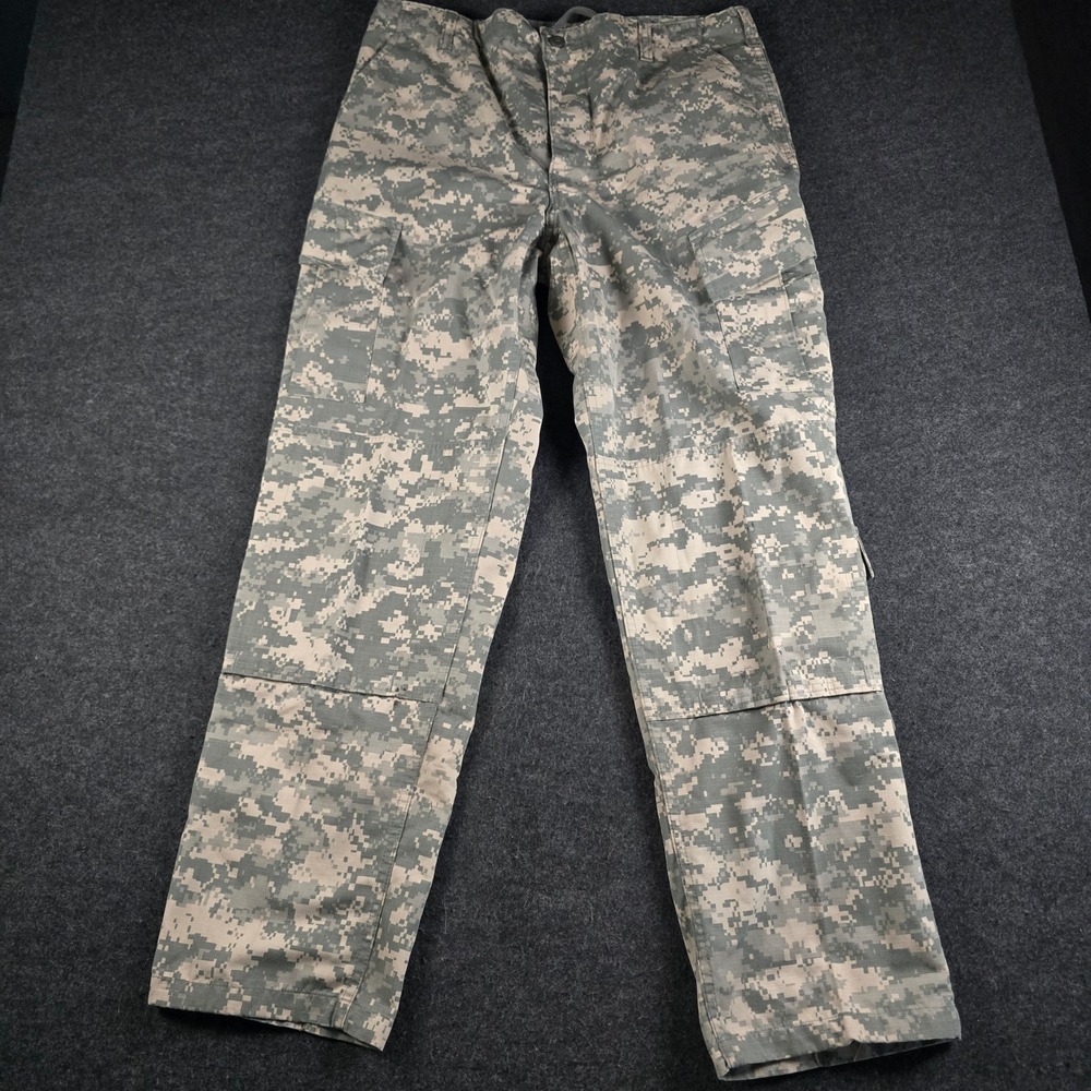 US Army ACU Digital Camo Cargo Pants Ripstop Trouser Mens Large-Reg (Fits 38x33)
